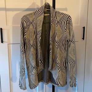 Black and white knit blazer